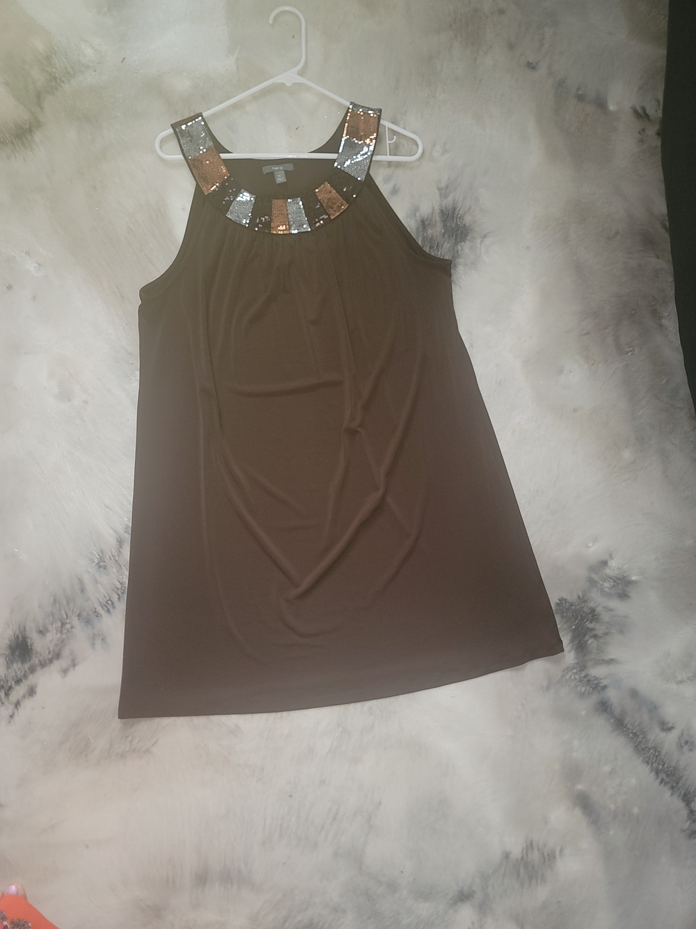Apt.9 Beaded Neckline Sleeveless Black Dress Tank